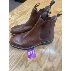 Crevo Douro Men's 9 Dark Brown Leather Round Toe Pull-On Ankle Chelsea Boot